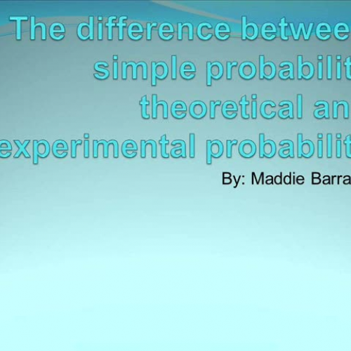 Simple Probability, Theoretical Probability, 