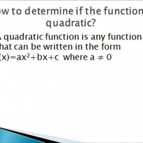 Quadratic Functions
