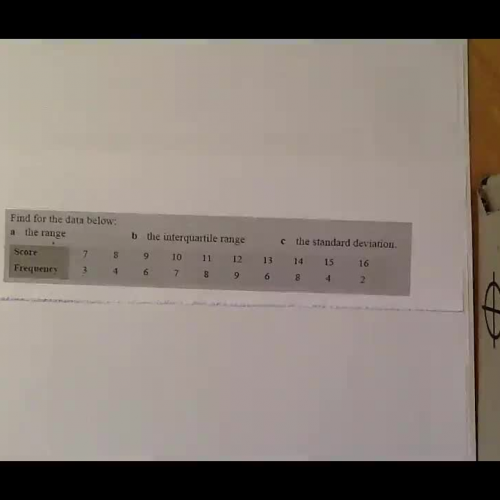 Measures of Dispersion From a Frequency Table