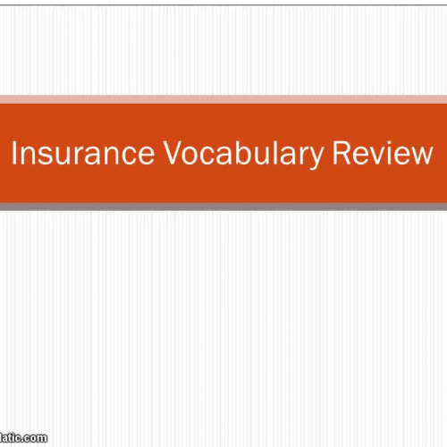 Insurance Vocabulary Review