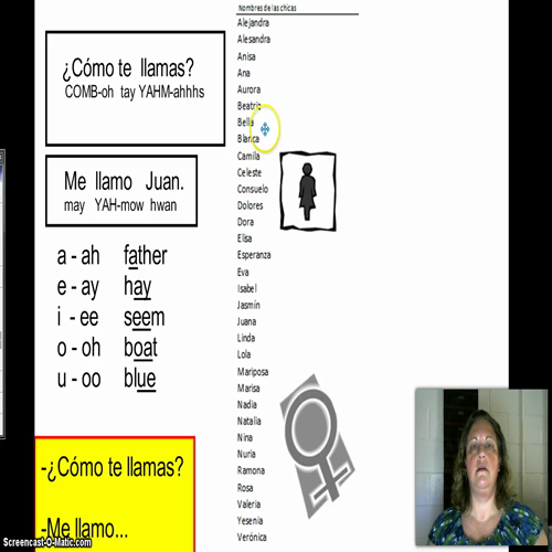 como te llamas vowels