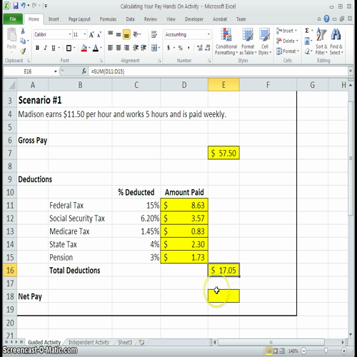 calculating your pay hands on activity