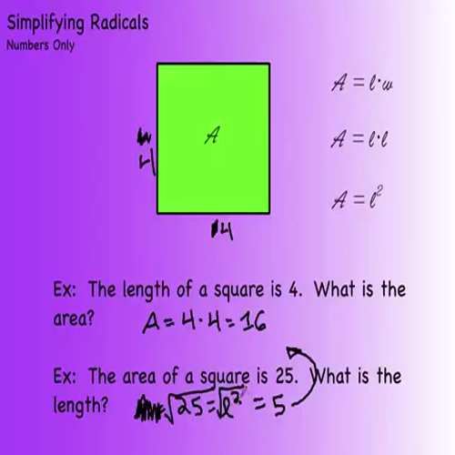A.3 - Simplifying Square Roots with numbers