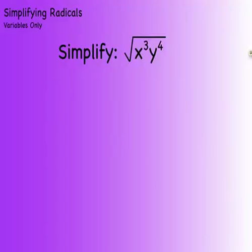 A.3 - Simplifying square roots with variables