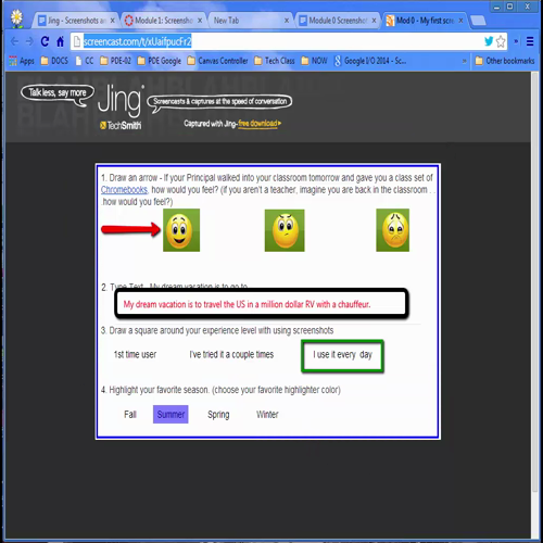 Sreencasting using Jing - Mod 0 screenshot assignment - Google PDE