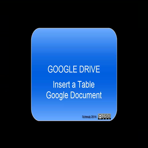 Google Drive - Insert a Table Google Document