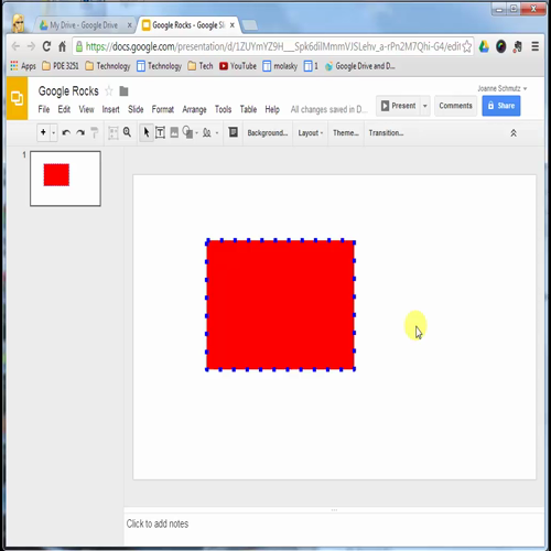 Google Presentations - Insert a Shape