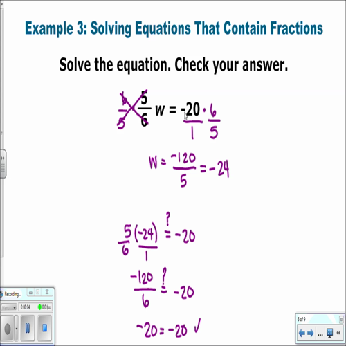 solving equations by multiplying or dividing