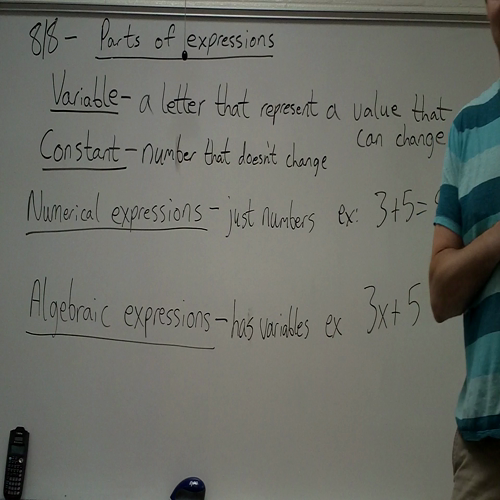 8-8 notes - parts of expressions