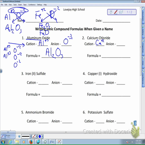 ionic formulas from names