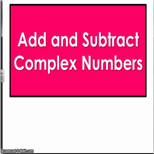 lesson 1.2 - complex numbers