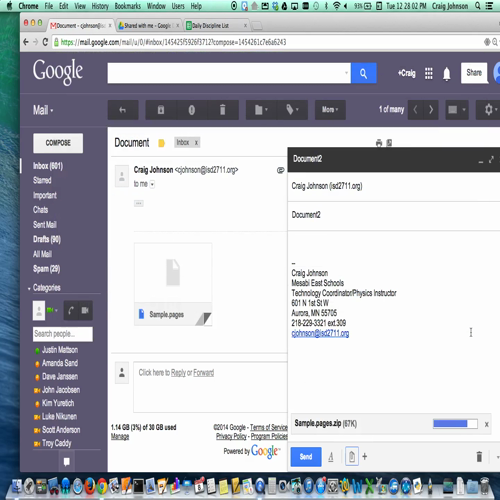 pages 5 as gmail attachment