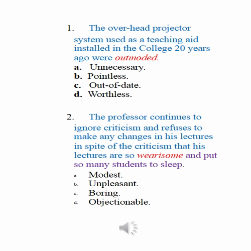 reading comprehension - book i