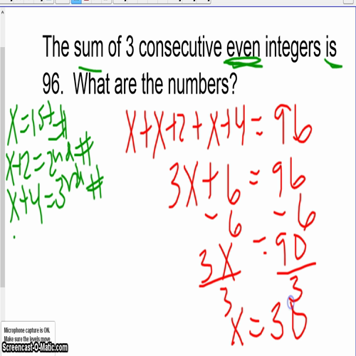 consecutive integers sum