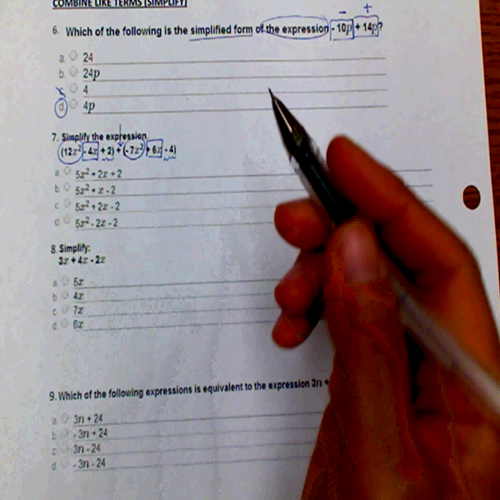 ws find the perimeter & more combining like terms 5-10 (explanation)