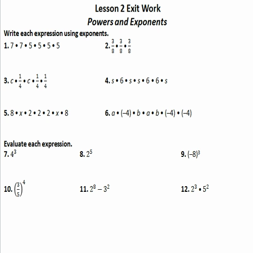 Powers and Exponents part 1