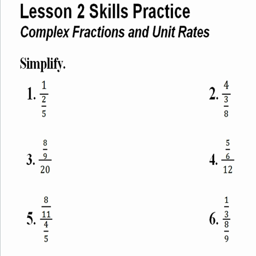 Complex Fractions Practice