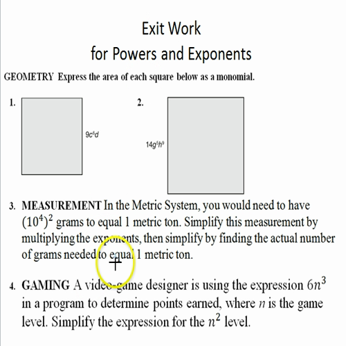 Powers and Exponents Part 2