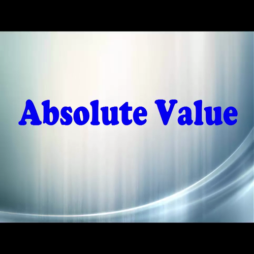 Absolute Value Defined