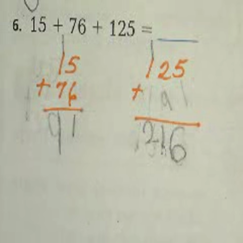 Unit 1 Mental Math Addition  Model 