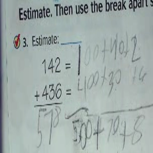 Unit 1 Mental Math Addition Strategy Modeled