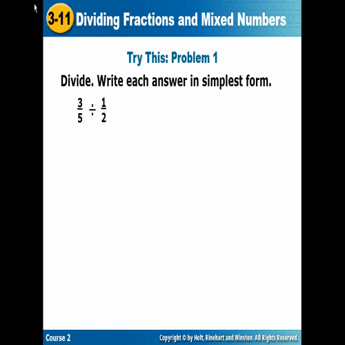 Dividing Fractions