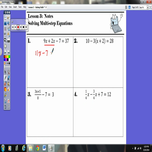 l3- solving multi-step equations