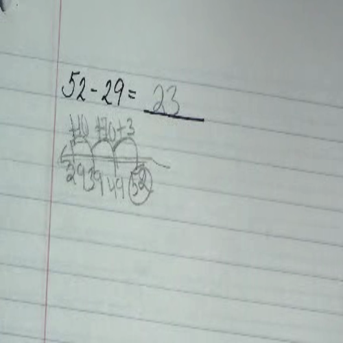 unit 1 Number Line Subtraction Strategy Counting Up by Tens and Ones