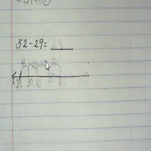 Unit 1 Number Line Subtraction Strategy: Counting Up by Tens and Ones
