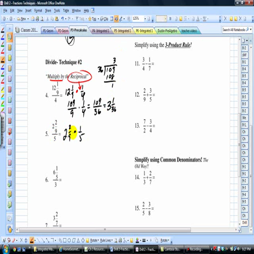 drill 2 - fraction techniques2 - video