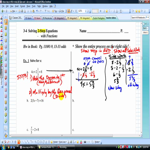 solving 2-step equations - video