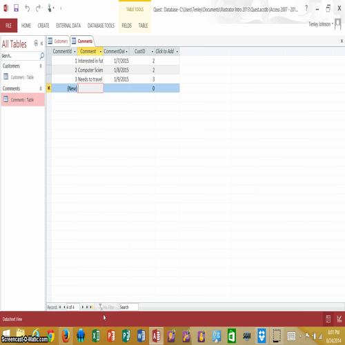 accesspg14 enter data