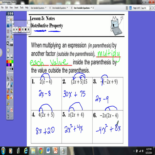 lesson 5 - the distributive property