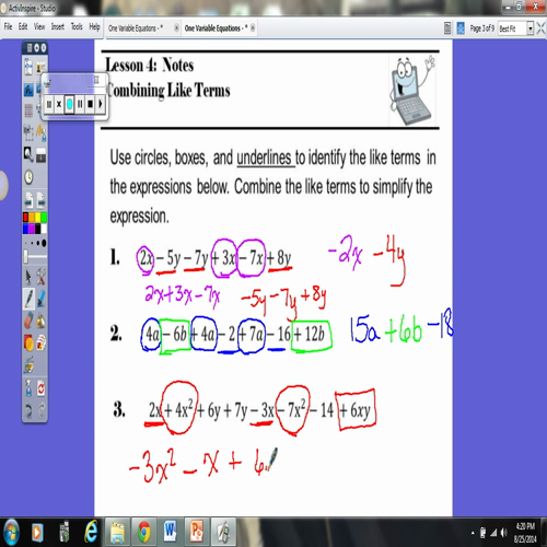 lesson 4 - combining like terms