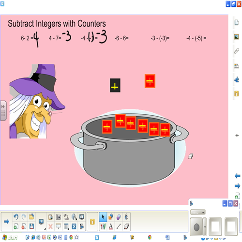 subtracting integers with counters video