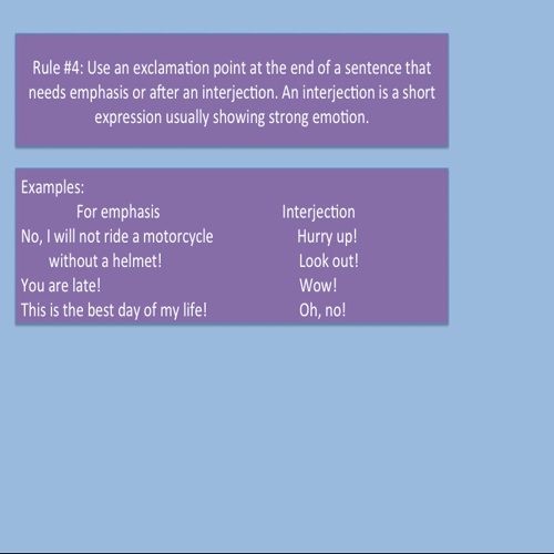punctuation #1 rules #1-4