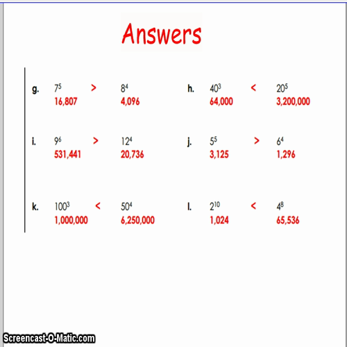 Powers and Exponents 