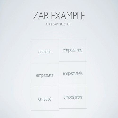 regular preterit:car gar zar notes