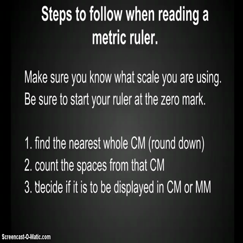 reading a metric ruler