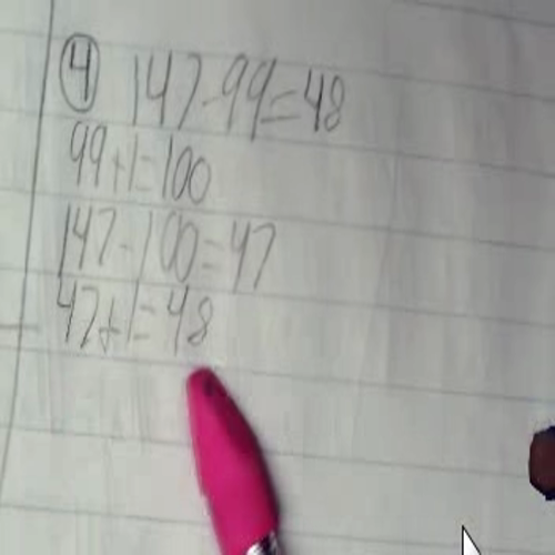 Unit 1 Friendly Numbers  Subtraction Strategy 