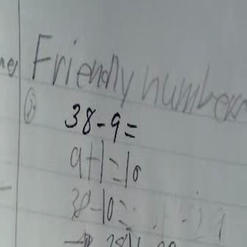 Unit 1 Friendly Numbers Subtraction Strategy 