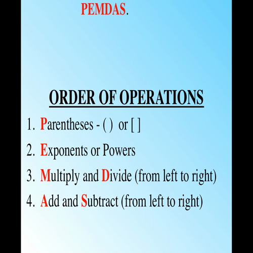 Order of Operations 