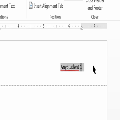 MLA in Word 2013 4 - 4-line heading and header