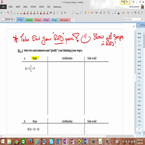 1-11 solving and justifying equations - video