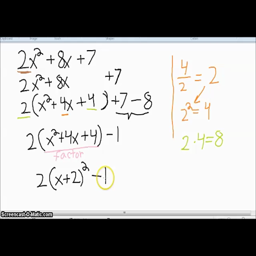 complete the square - part 2