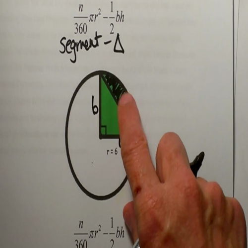 area of a segment of a circle