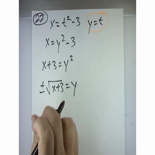 AP Calculus 1.4 - Parametric Equations  HW # 22