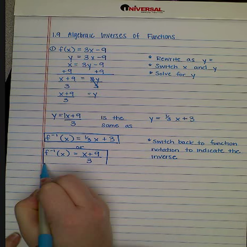 1.9 algebraic inverses