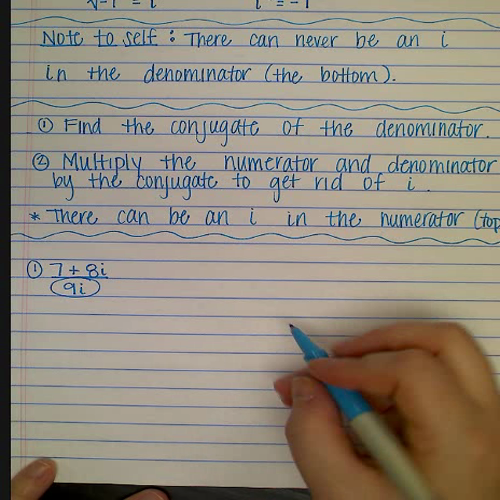2.4 standard form of a fraction with complex numbers