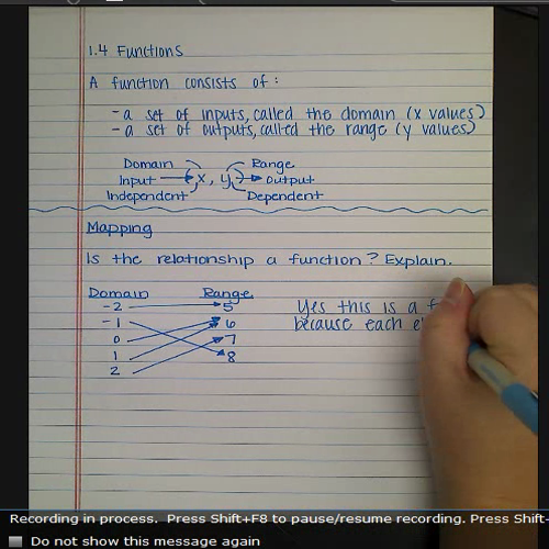 functions, domain, and range